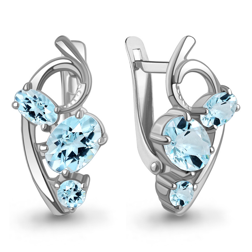 Серьги, серебро, топаз, 45004002.5
